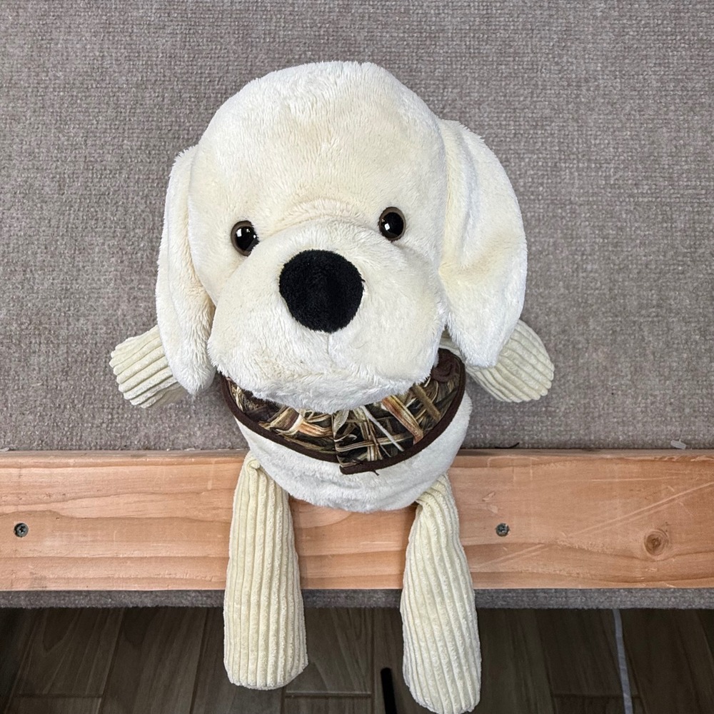 Scentsy Buddy Luke the Labrador Retriever Cream Corduroy Plush Camo Vest Dog - Picture 2 of 11